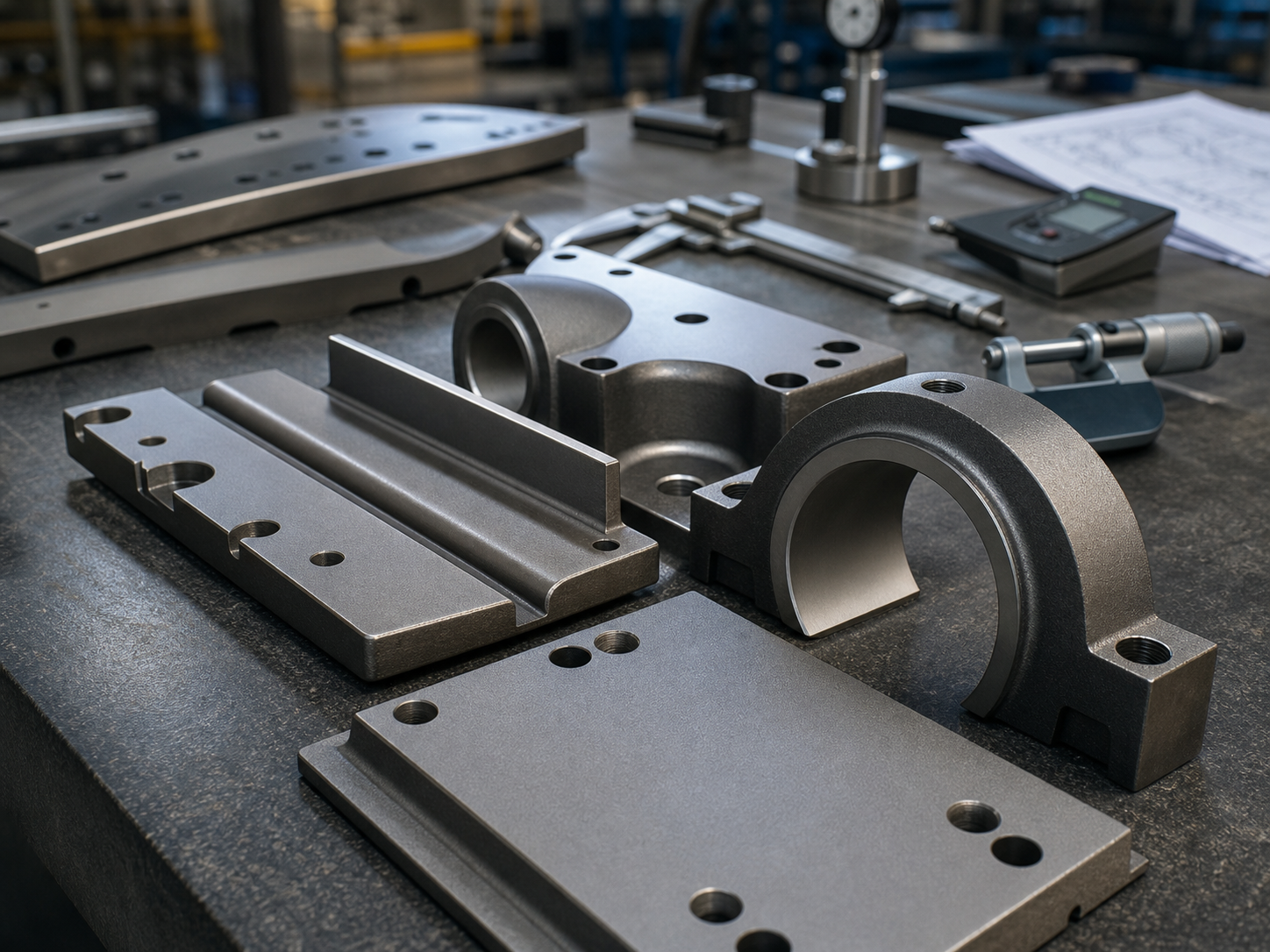 Plasma coated steel mill wear plates and bearing seat components inspected in Sheffield